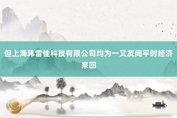 但上海玮雷佳科技有限公司均为一又友间平时经济来回
